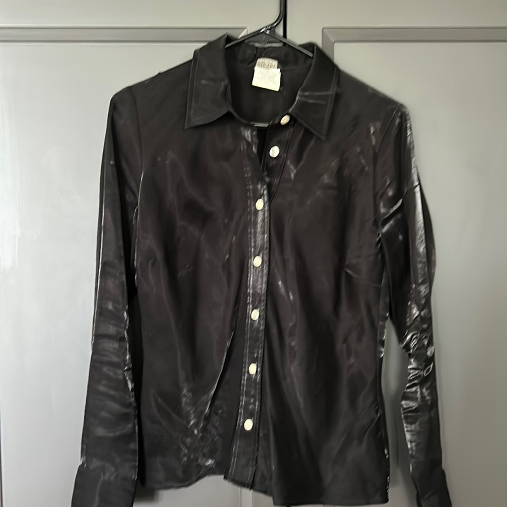 Vintage Esprit Black Shimmery Vintage Blouse - Size M